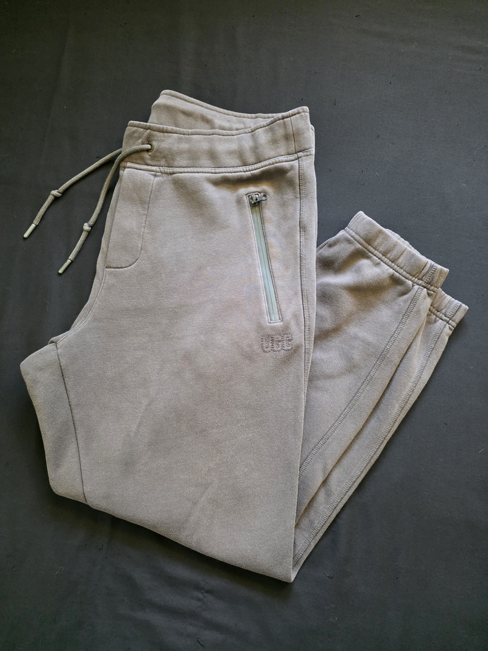 UGG Men's Gray Ricky Jogger Sweatpants with Zip Pockets Drawstring XL